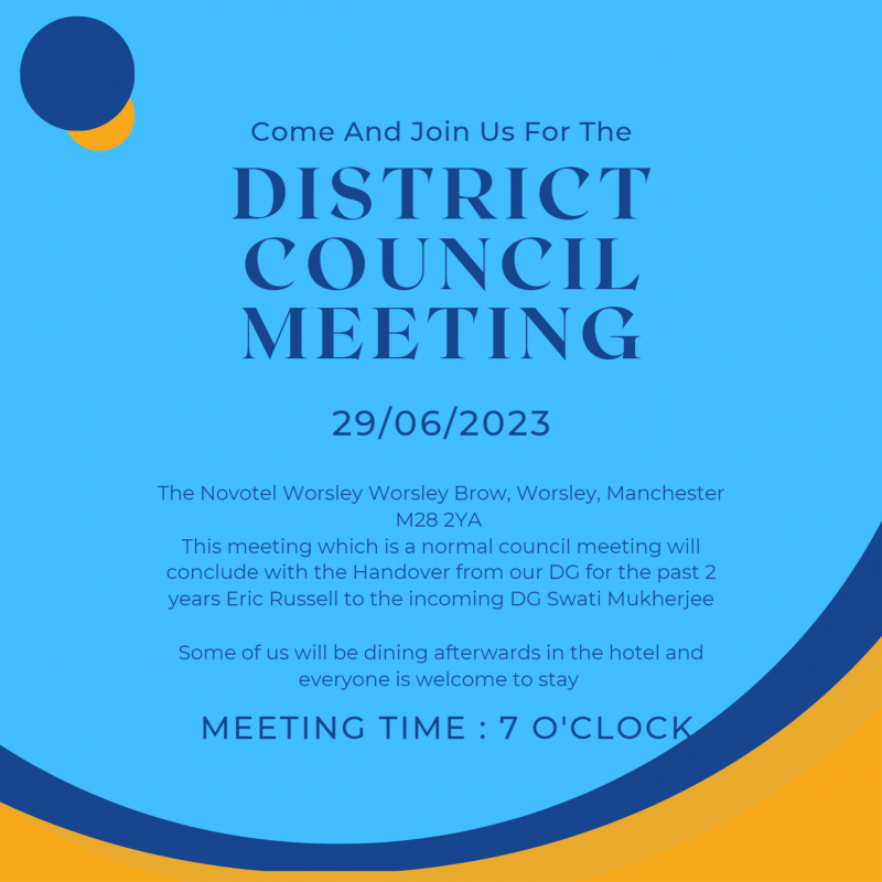 District Council and Handover Rotary District 1285